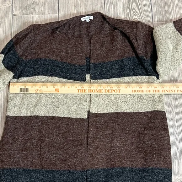 Baciano Brown Multicolor Long-Line Open Cardigan Size Small - Picture 6 of 7